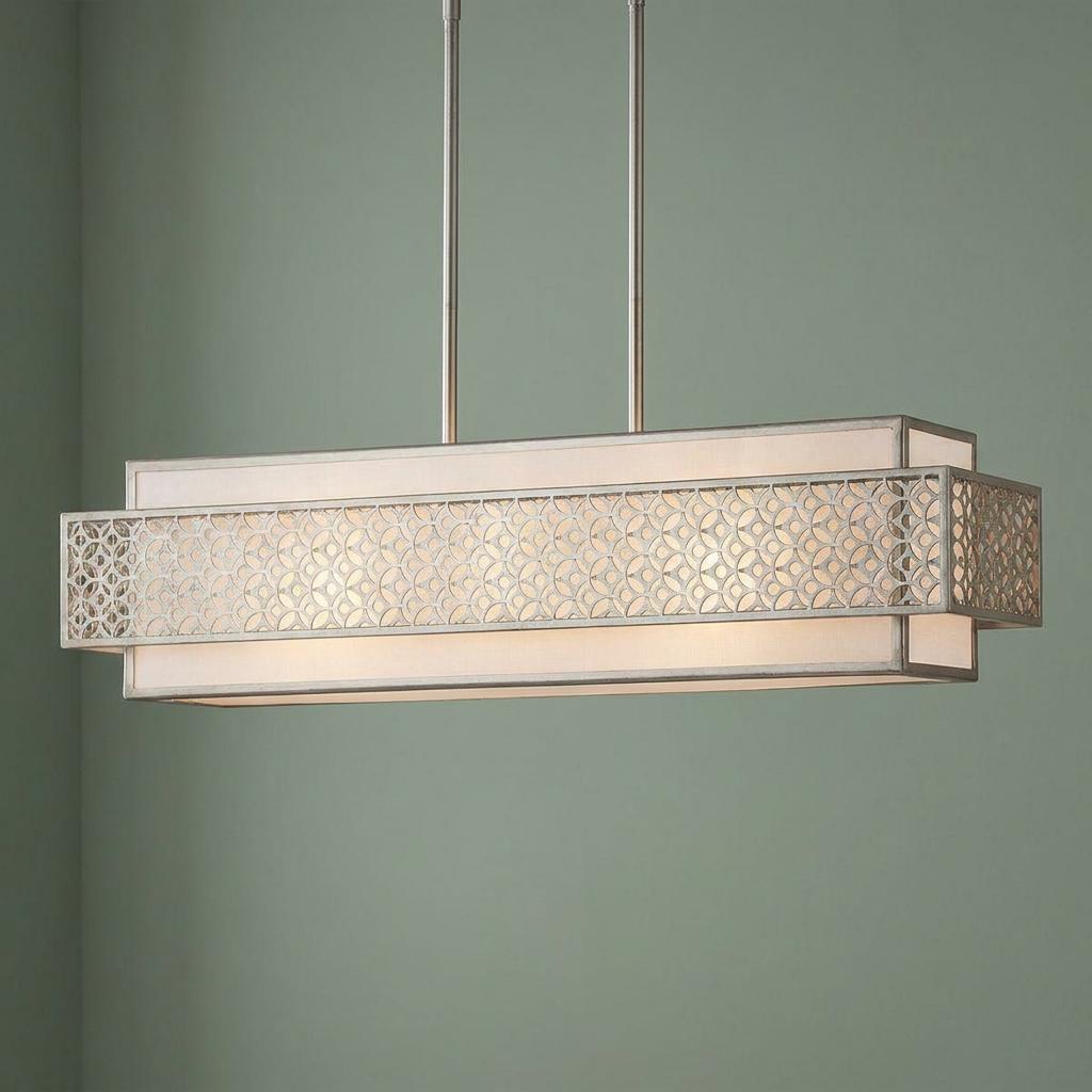 Feiss Kenney 5 Light Silver Island Chandelier Ceiling Light-OPEN-BOX-50-290626
