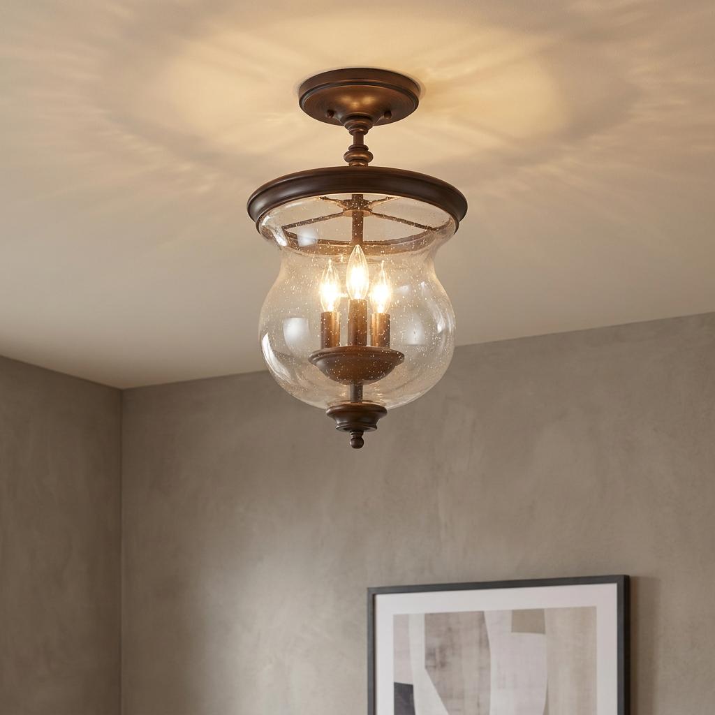 Feiss Pickering Bronze Semi-Flush/Duo-Mount Ceiling Light-warehouse-180926