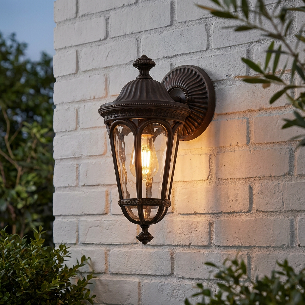 Feiss Regent Court Walnut Small Outdoor Wall Light-WAREHOUSE-40-260626