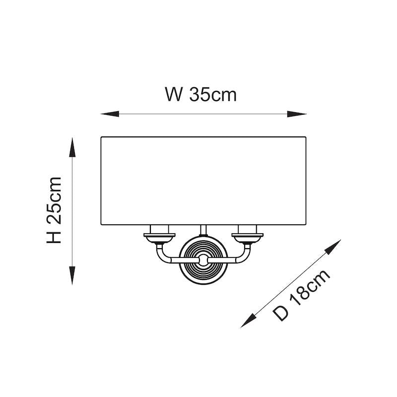 Endon Highclere Bright Nickel Wall Light - Charcoal Shade-OPEN-BOX-310326