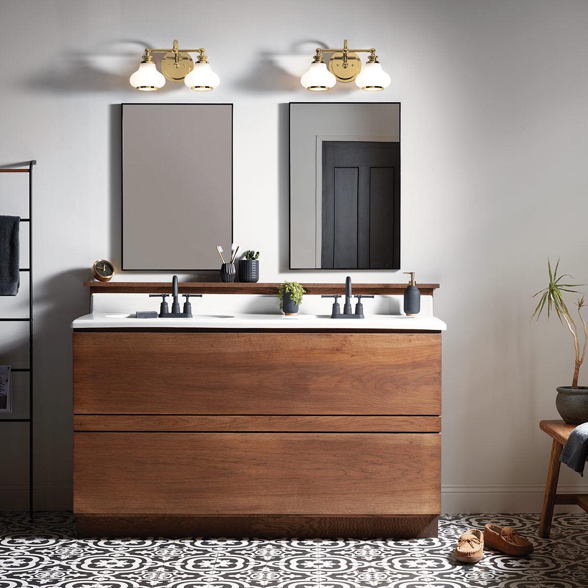 Hinkley Ainsley 2 Light Brass Bathroom Wall Light