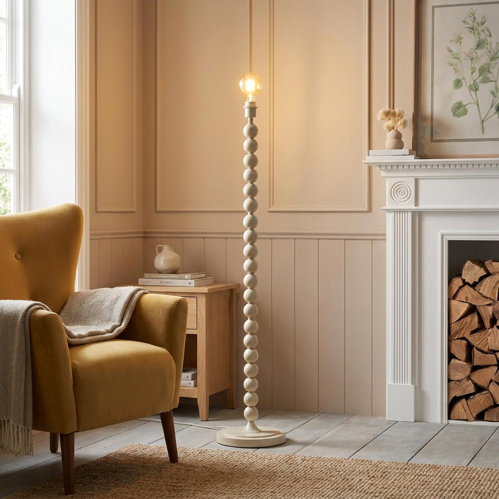Higgledy Almond White Floor Lamp Base-OB-180926