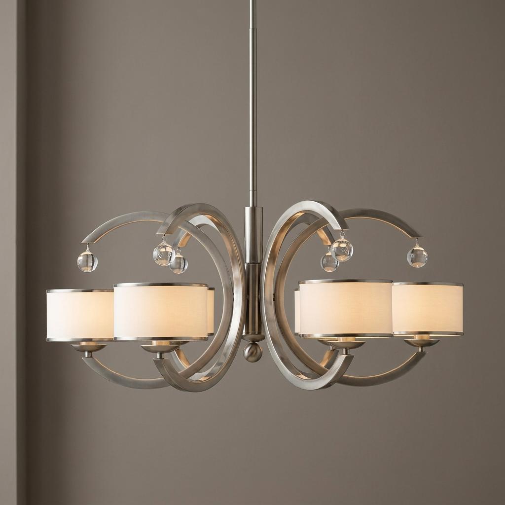 Hinkley Monaco Brushed Nickel Finish 6 Light Chandelier-OPEN-BOX-50-290626