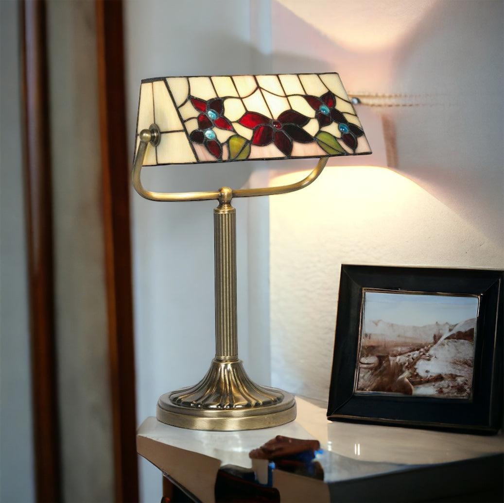 oaks lighting camillo tiffany bankers lamp Living Room Image