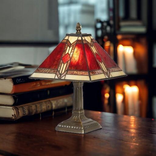 oaks tiffany aztec bedside table lamp