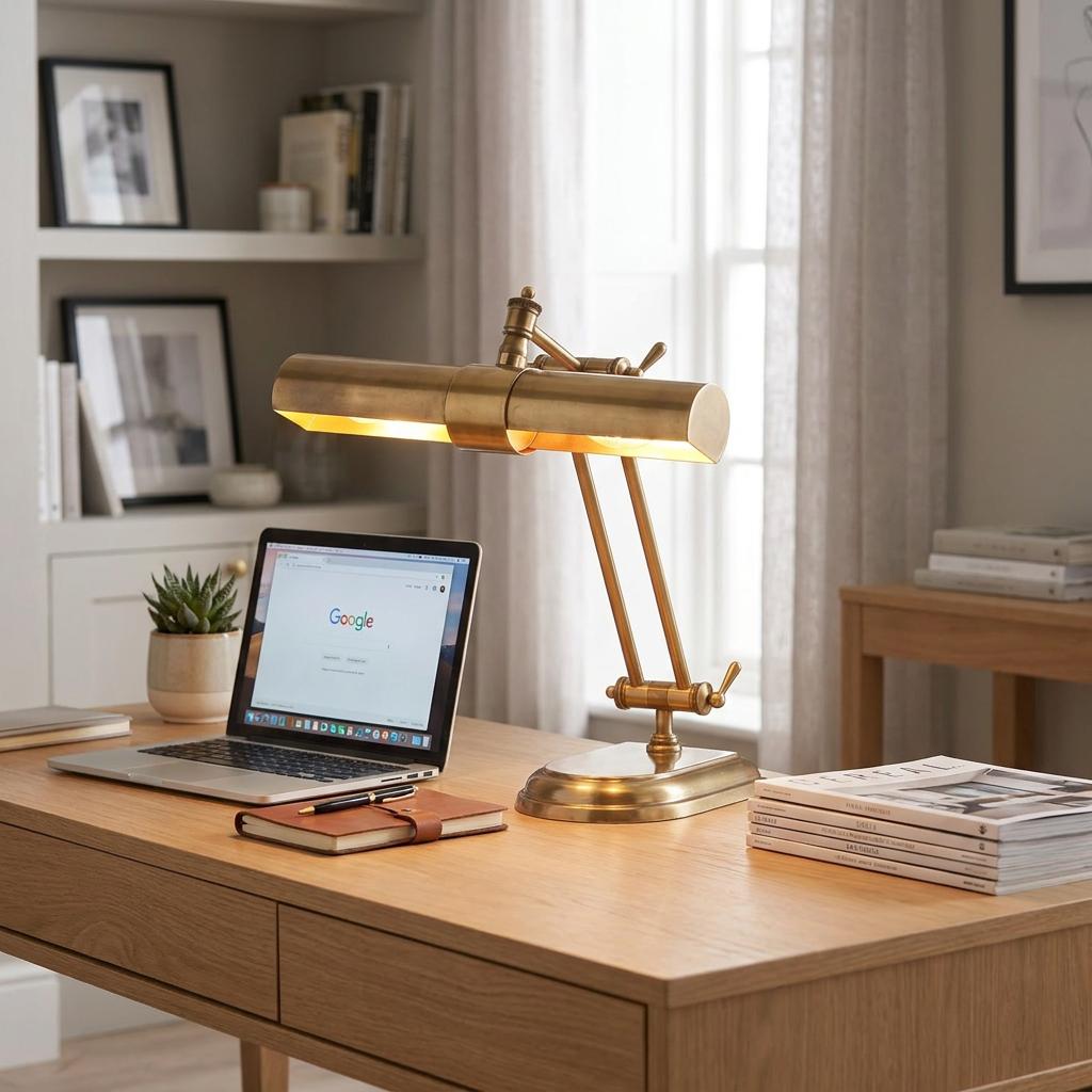 Interiors 1900 Winchester Mellow Brass Bankers Lamp-OB-180926