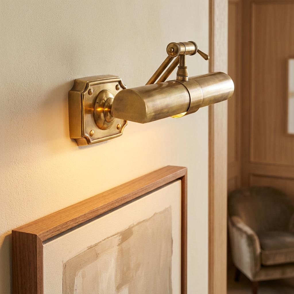 Interiors 1900 Winchester Mellow Brass Medium Picture Light-OB-180926
