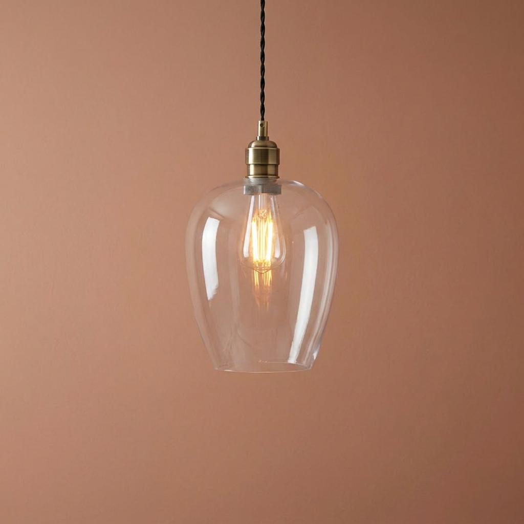 Island Brass & Glass Shade Art Deco Pendant Light-warehouse-091026