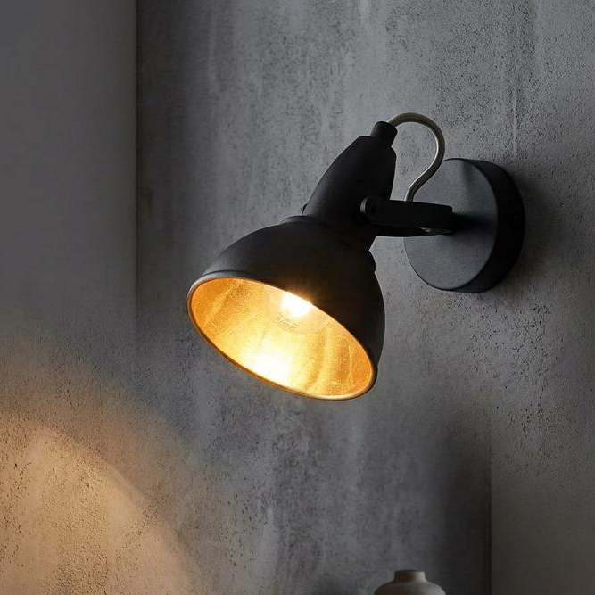 Jurva Urban Black With Gold Inner Single Spot Light - Adjustable-warehouse-180926