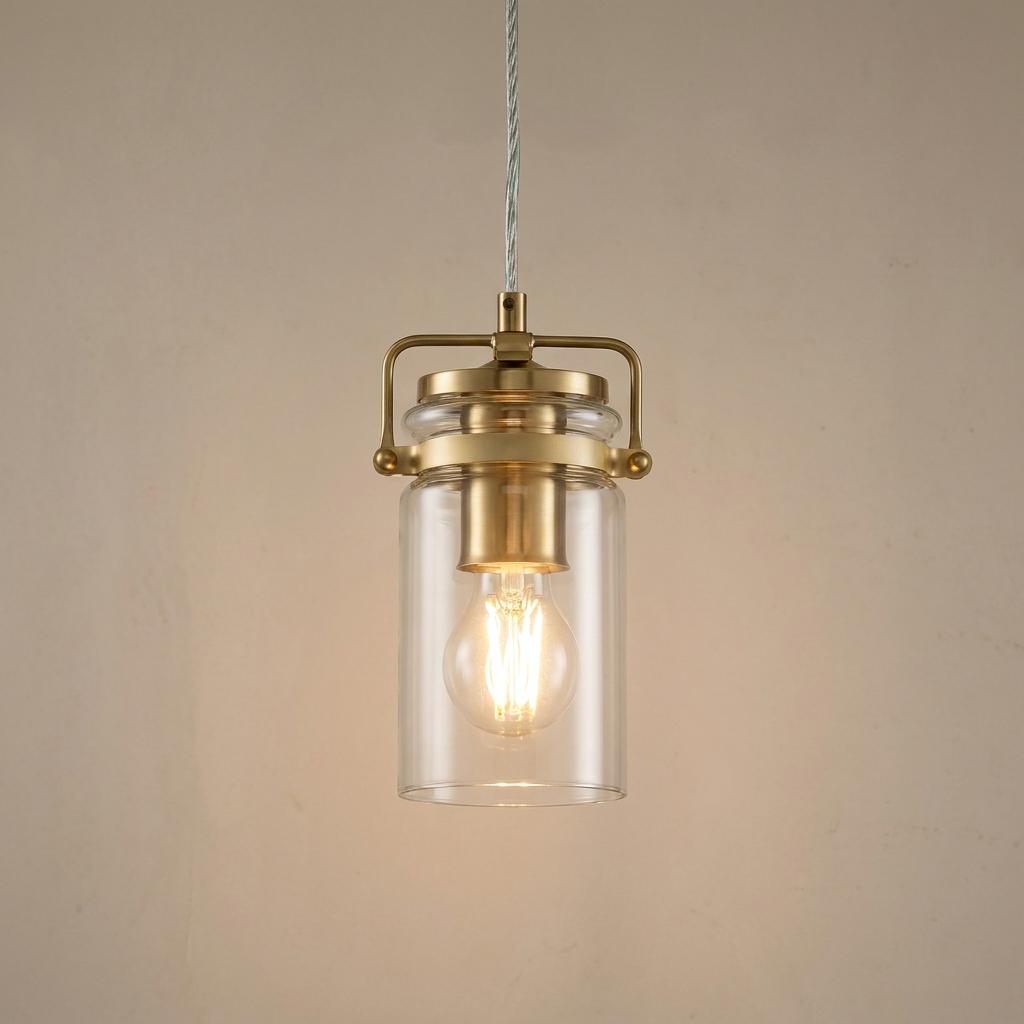 Kichler Brindley 1 Light Brass Mini Pendant - Glass Shade-OPEN-BOX-50-290626