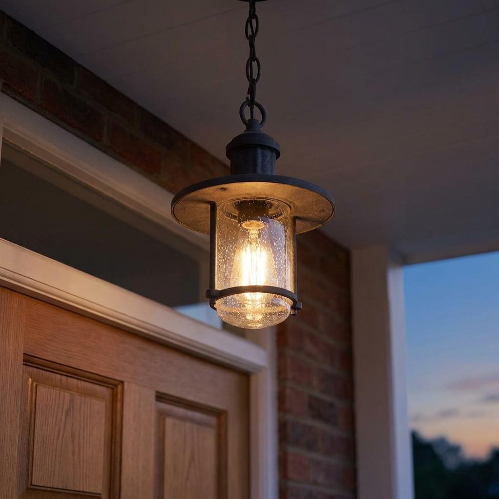 Kichler Riverwood 8" Zinc Outdoor Pendant Chain Lantern-warehouse-clearance-140826