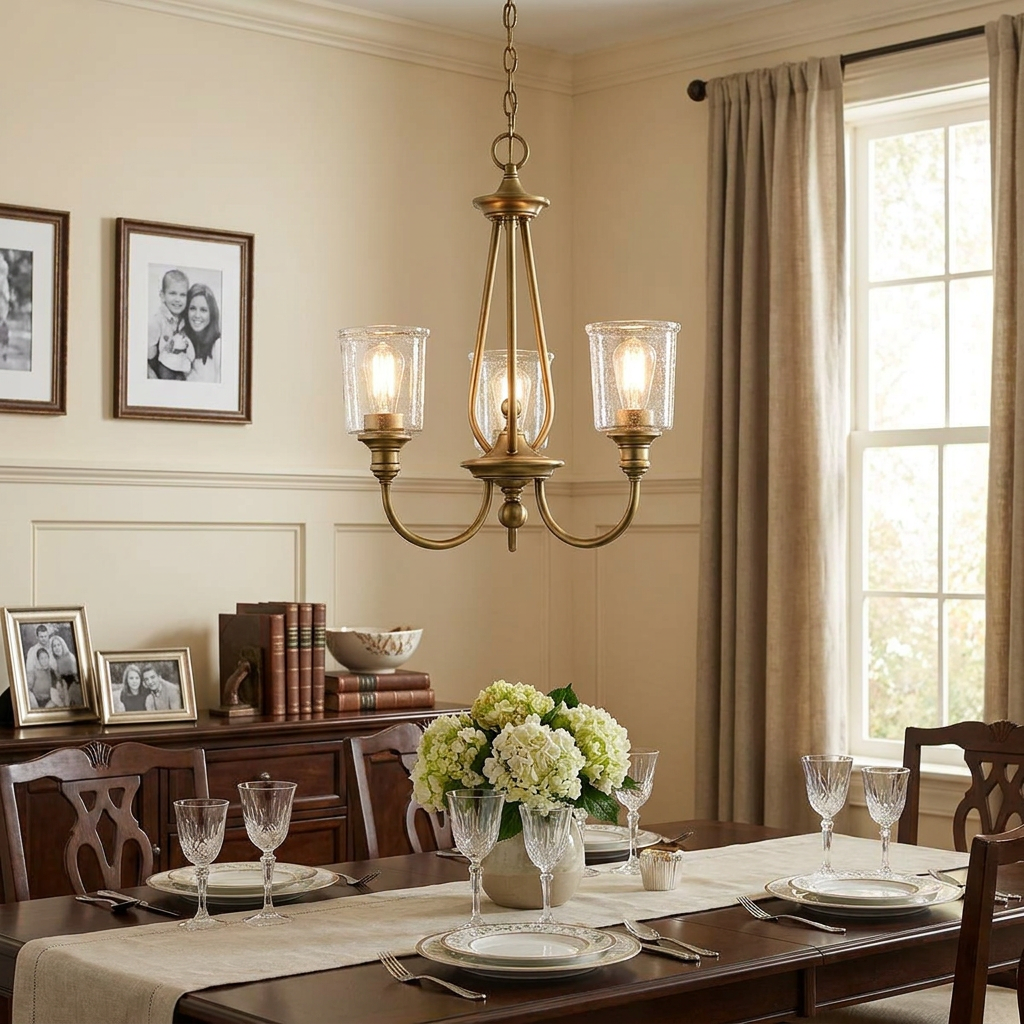 Kichler Waverly 3 Light Chandelier - Natural Brass-OPEN-BOX-50-290626
