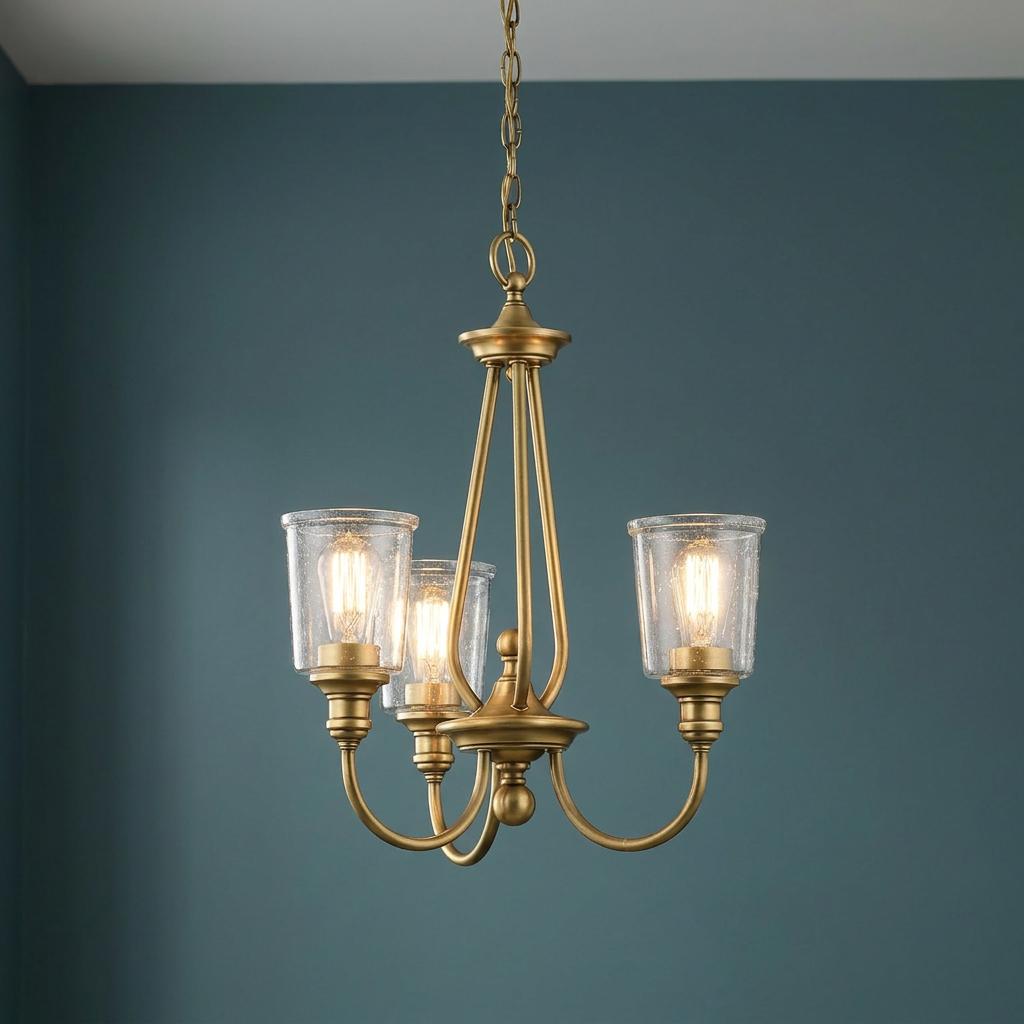 Kichler Waverly 3 Light Chandelier - Natural Brass-OPEN-BOX-50-290626