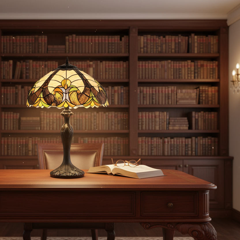 Minster Kingham 16" Tiffany Table Lamp