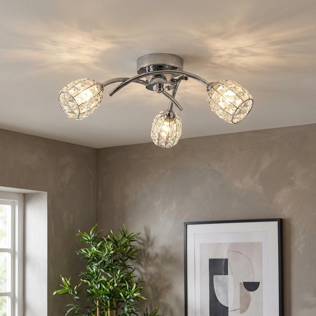 Naira 3 Light Chrome Flush Ceiling Light-warehouse-180926
