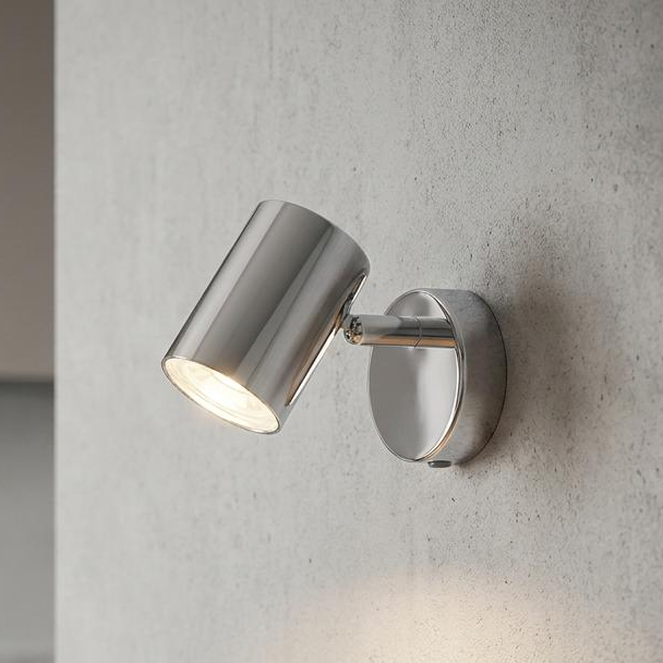 Rollo 1 Light Chrome Adjustable Wall Kitchen Spotlight - Switched-warehouse-180926
