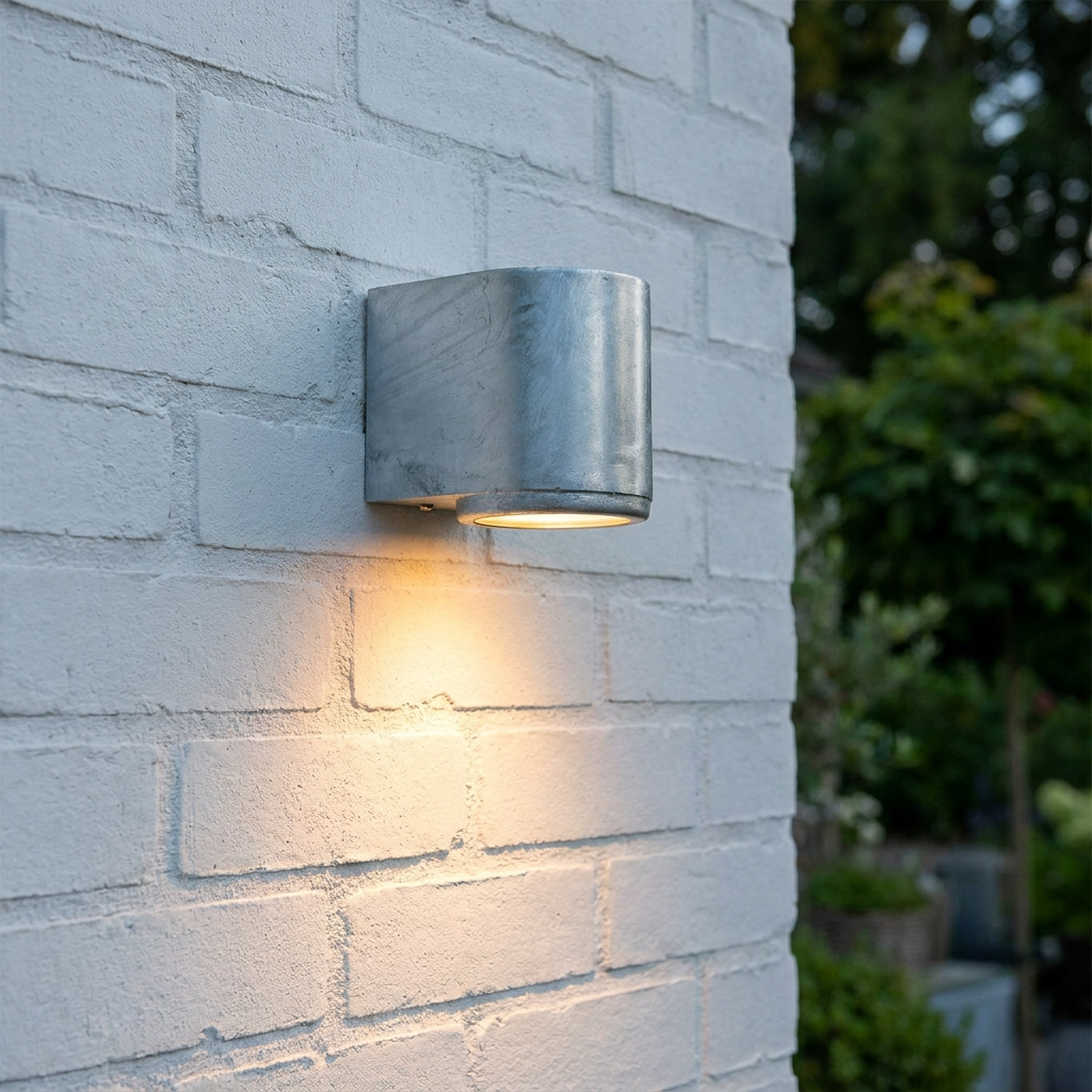 Norlys Mandal 1 Light Outdoor Down Wall Light Galvanized-WAREHOUSE-40-260626