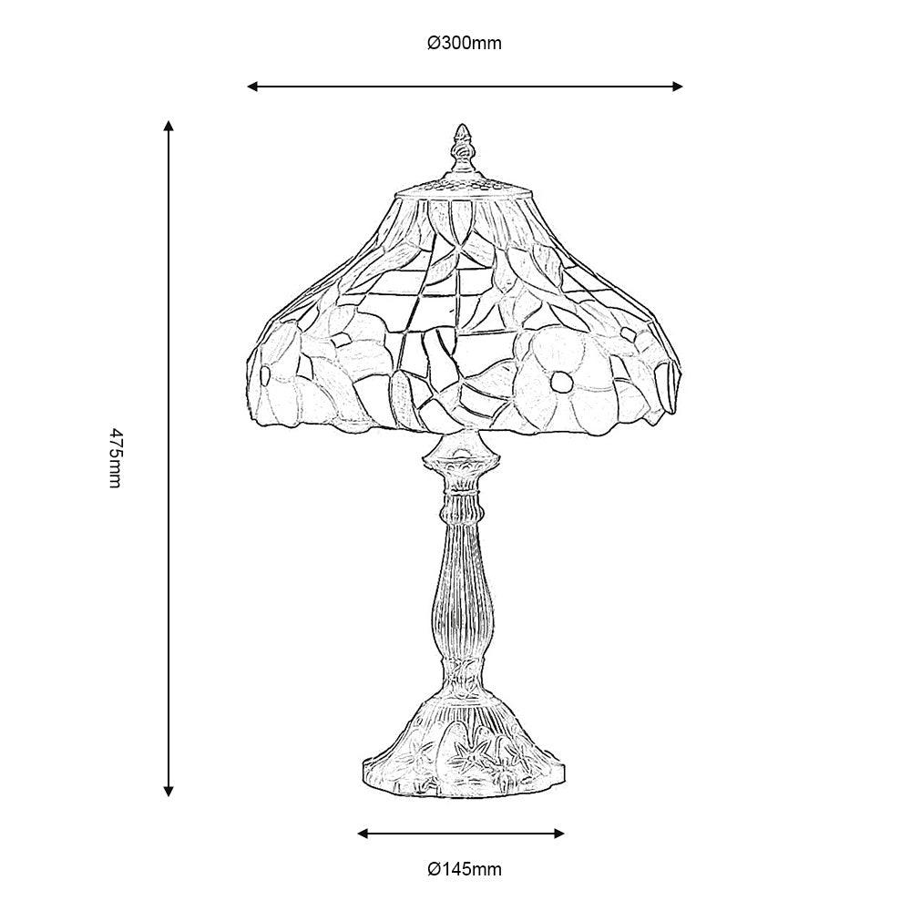 Oaks Lighting Peonies Tiffany Table Lamp-OPEN-BOX-040626