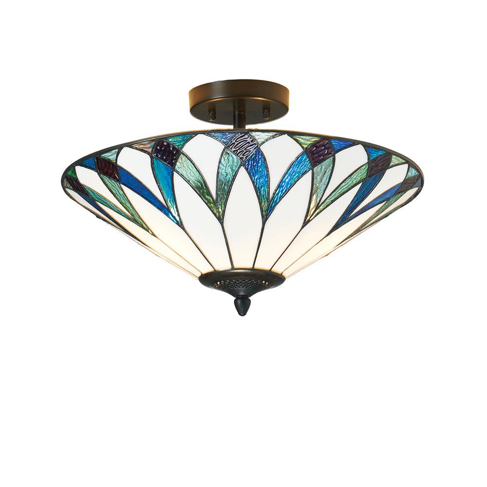 oaks lighting allanton semi flush tiffany ceiling light