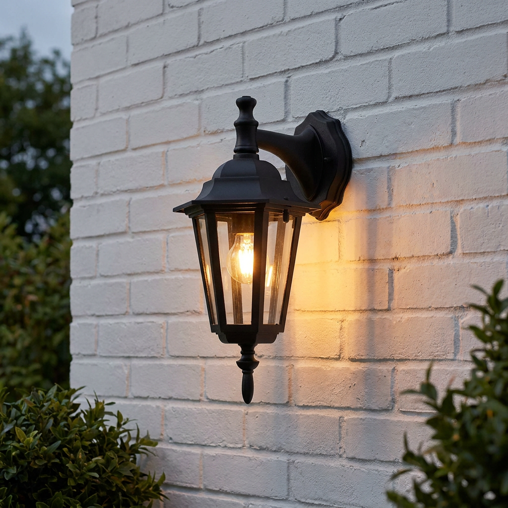 Oaks Haxby Black Outdoor Downlighter Wall Light-OPEN-BOX-50-200826