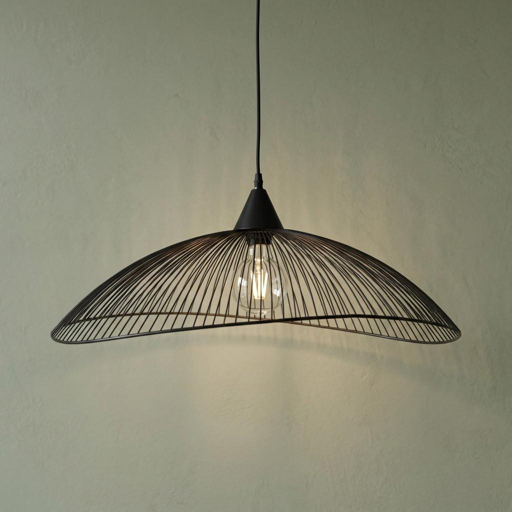 Oaks Lighting Helios Black Single Ceiling Pendant - 66cm-warehouse-180926