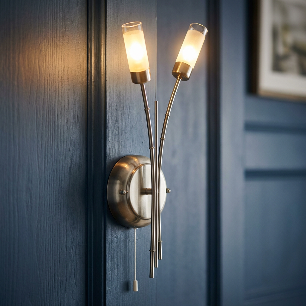 Oaks Oslo 2 Light Antique chrome Wall Light-warehouse-180926