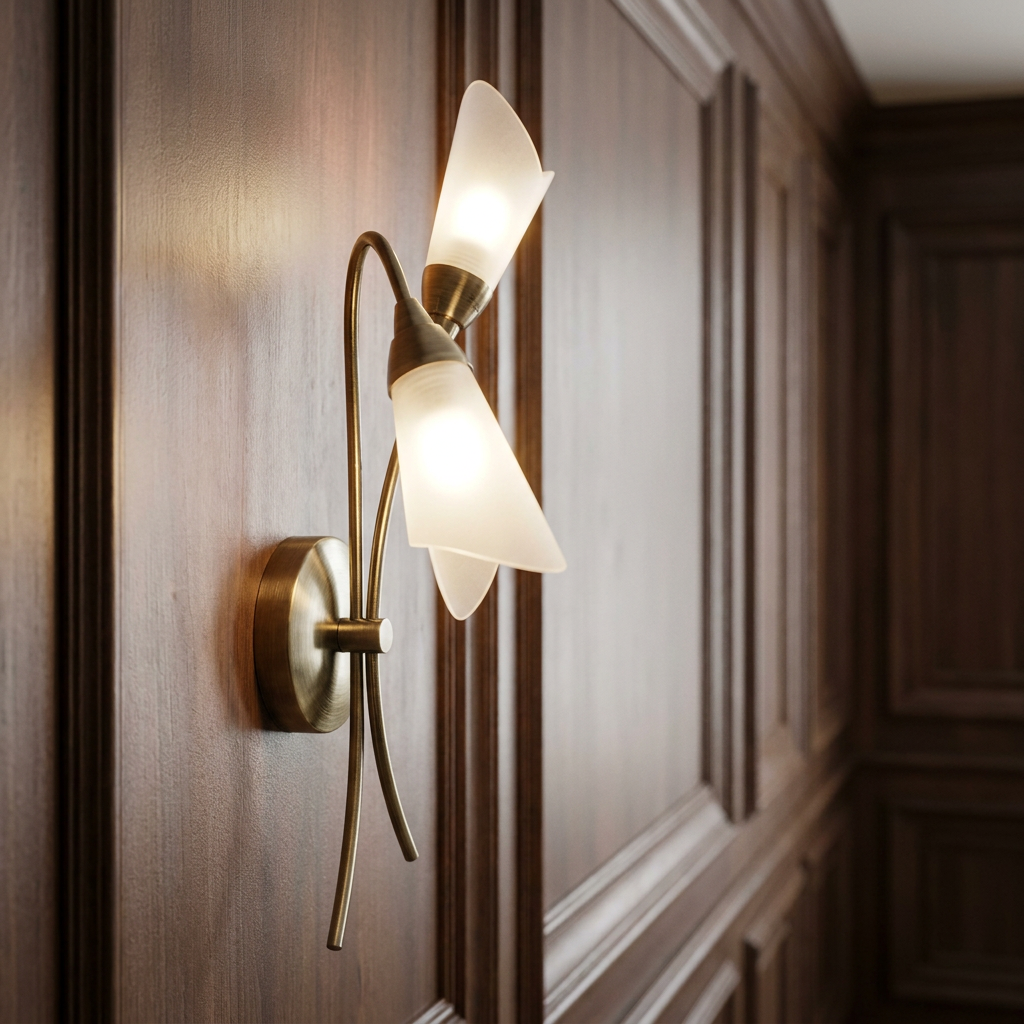 Oaks Sare Twin Arm Antique Brass Wall Light-warehouse-180926