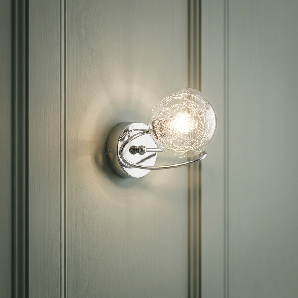 Oaks Tabia 1 Light chrome Wall Light-warehouse-180926