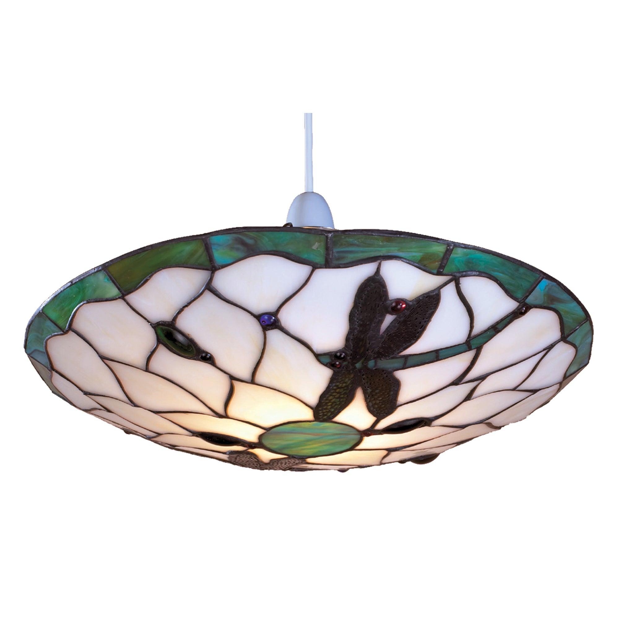 Green Dragonfly Easy Fit Tiffany Ceiling Lamp Shade