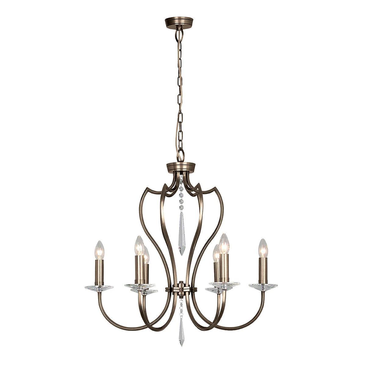 Elstead Pimlico Dark Bronze 6 Light Chandelier-Elstead Lighting-1-Tiffany Lighting Direct