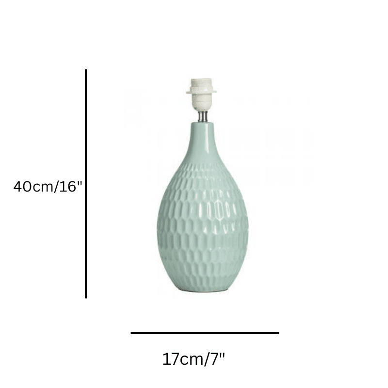 Yarra Light Blue Ceramic Table Lamp size guide