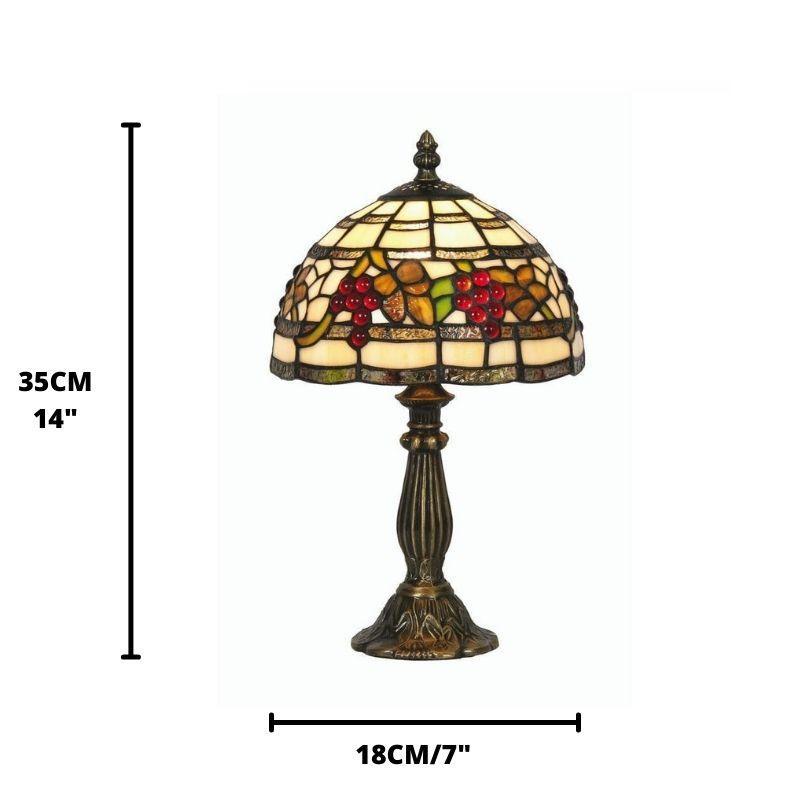 Oaks Tiffany Grapes Bedside Lamp-TIFF-20-240626