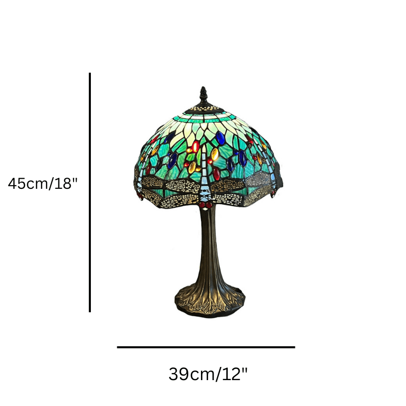 aqua dragonfly tiffany lamp