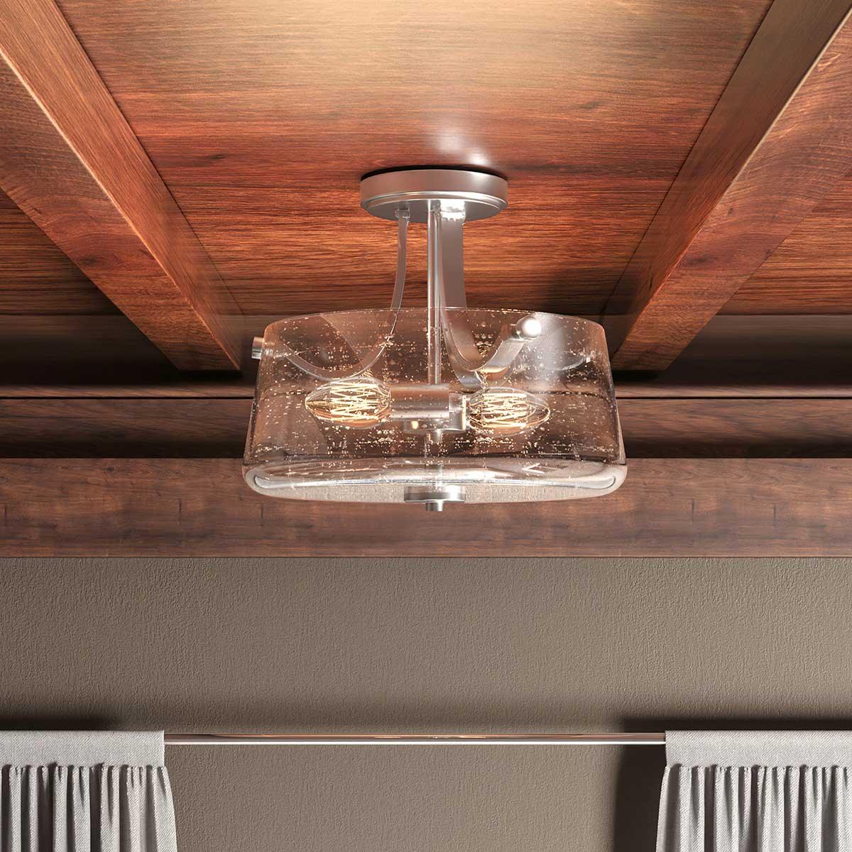 Quoizel Hollister 2 Light Nickel Semi-flush Ceiling Mount