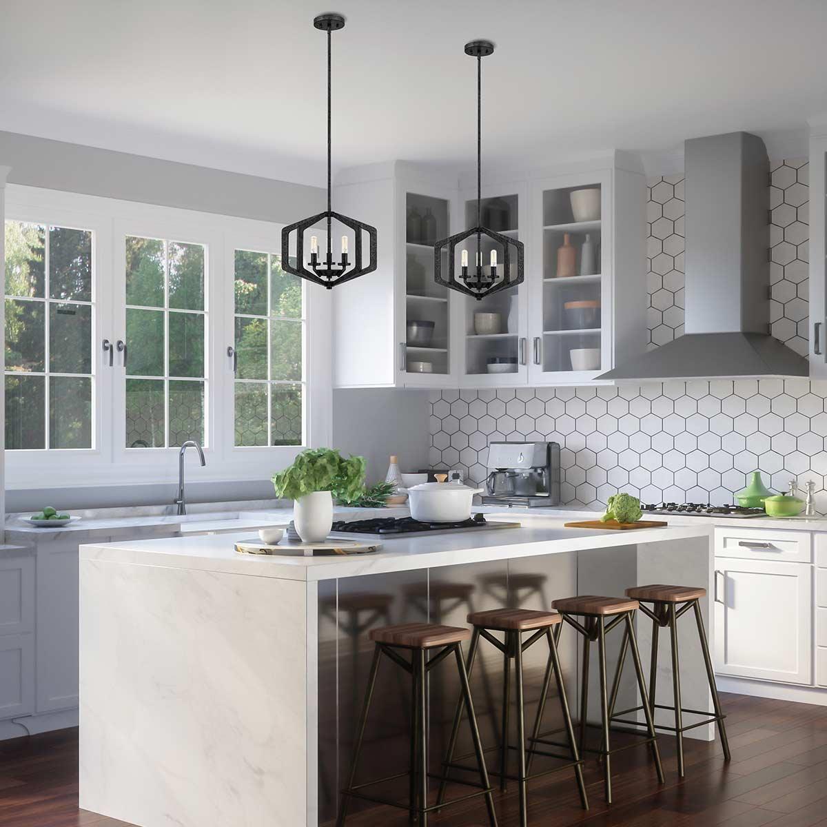 Quoizel Vanguard 3 Light Black Pendant