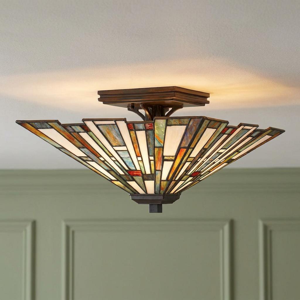 Quoizel Tiffany Maybeck 2 Light Bronze Flush Ceiling Mount-warehouse-180926