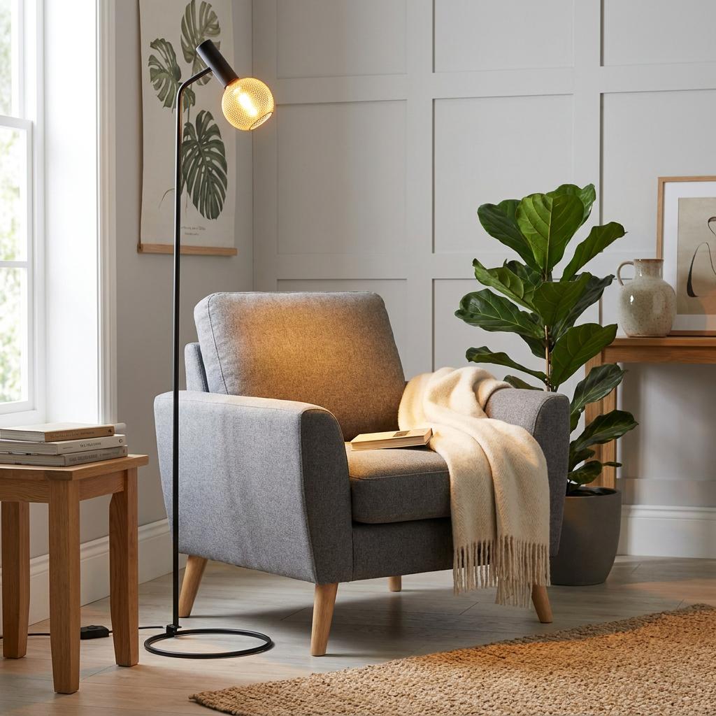 Searchlight Dulwich Black Floor Lamp-warehouse-180926