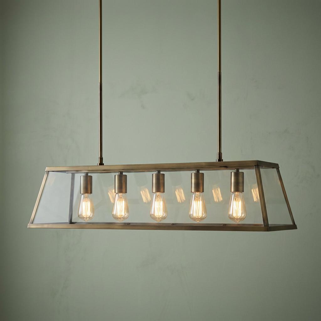 Searchlight Voyager 5 Light Brass & Glass Lantern Bar-OB-180926