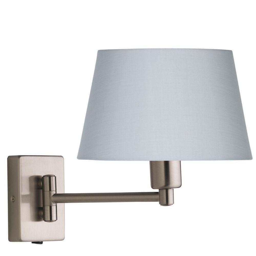 armada antique chrome finish single swing arm wall light classic reading light