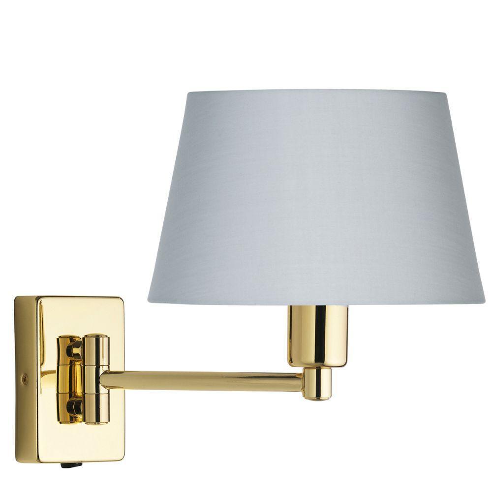 armada polished brass finish single swing arm wall light classic reading light