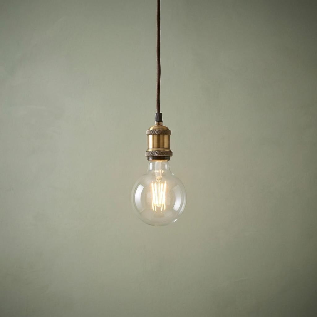 Suspensions Brass 1 Light Cable Set Amber Glass Pendant-warehouse-180926
