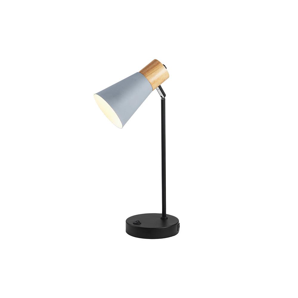 oaks lighting sylva grey table lamp with usb