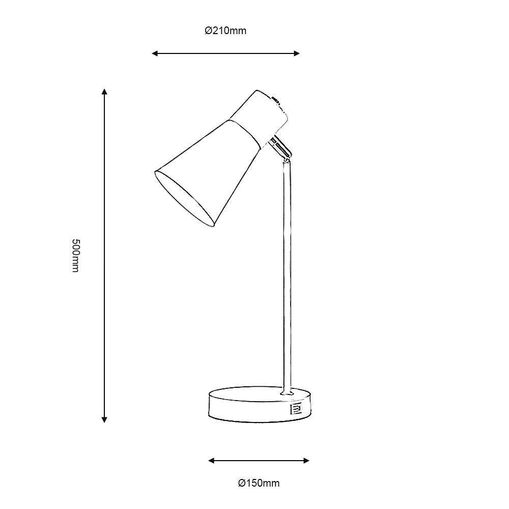 Oaks Lighting Sylva Black Table Lamp with USB-clearance