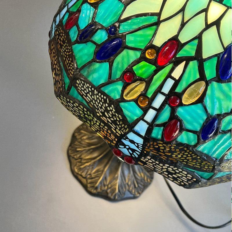 Aqua Medium Dragonfly Tiffany Lamp