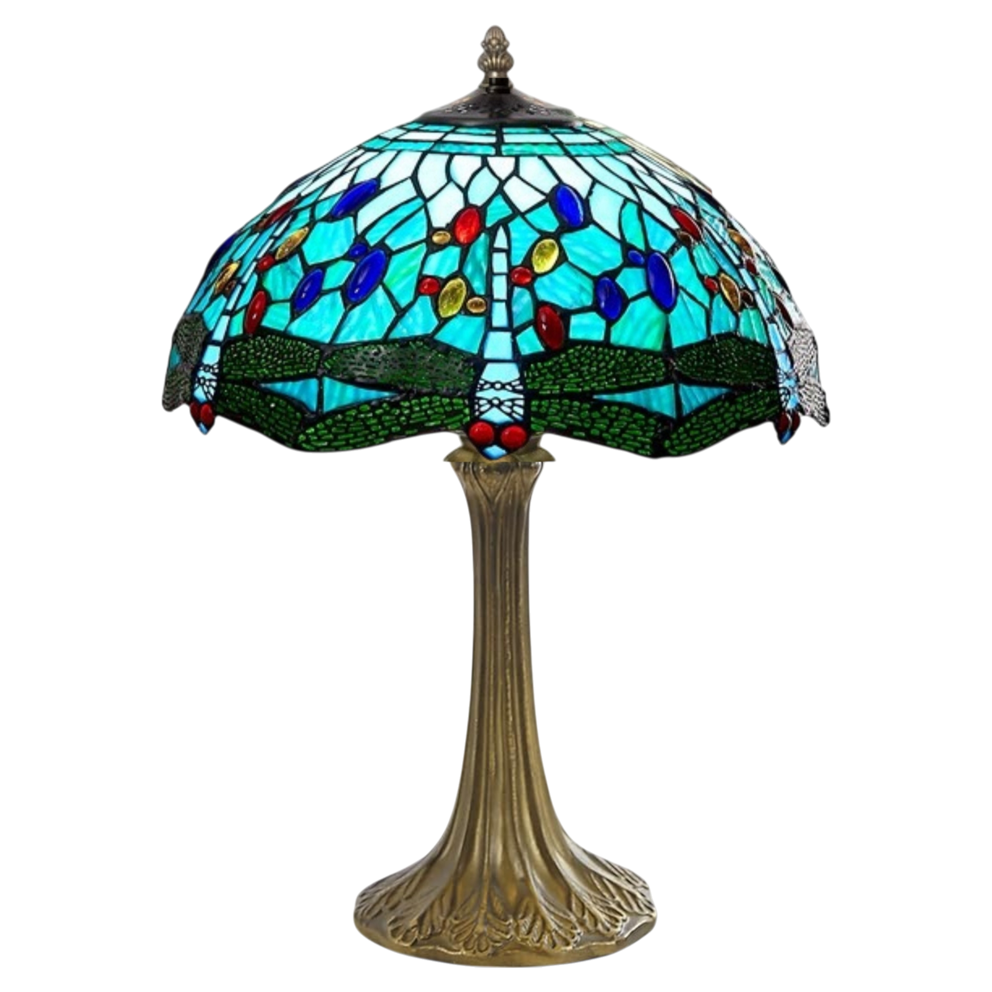 Aqua Dragonfly Tiffany Table Lamp
