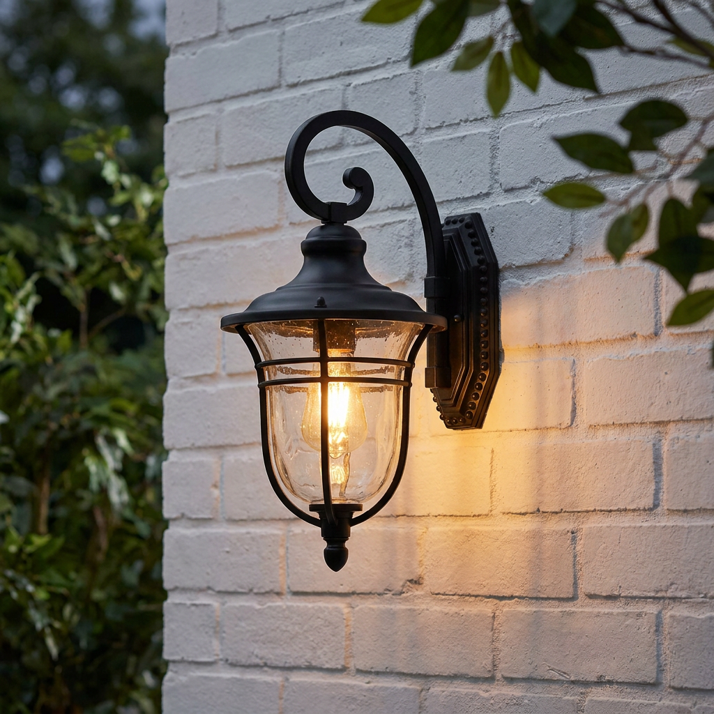 Thirsk Single Light Outdoor Black Hanging Wall Light IP44-warehouse-180926