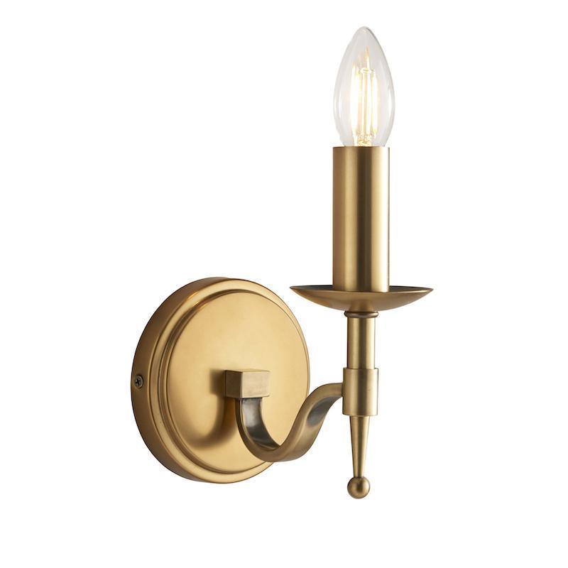 Interiors 1900 Stanford Antique Brass Single Wall Light-OPEN-BOX-BSL-270826