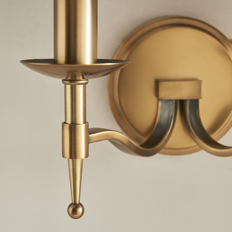 Stanford Antique Brass Finish Double Wall Light-OPEN-BOX-BSL-200826