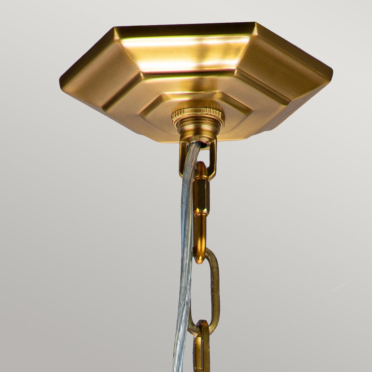 Feiss Corinne 3 Light Small Brass Pendant-WAREHOUSE-40-240426
