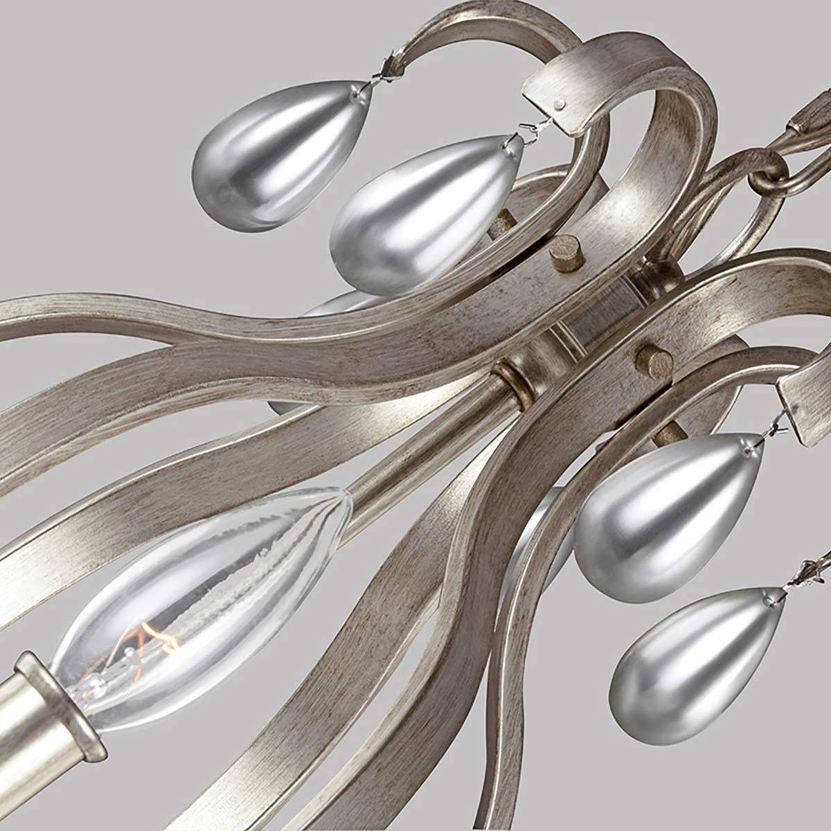 Feiss DeWitt 9 Light Chandelier Ceiling Light - Sunrise Silver